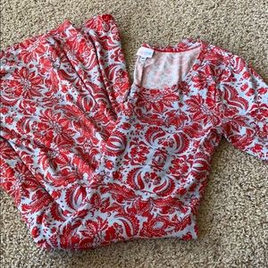LuLaRoe XL red and light blue dress.